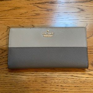 kate spade grey two tone wallet